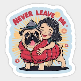 Pug dog lovers. Mother day celebration Sticker